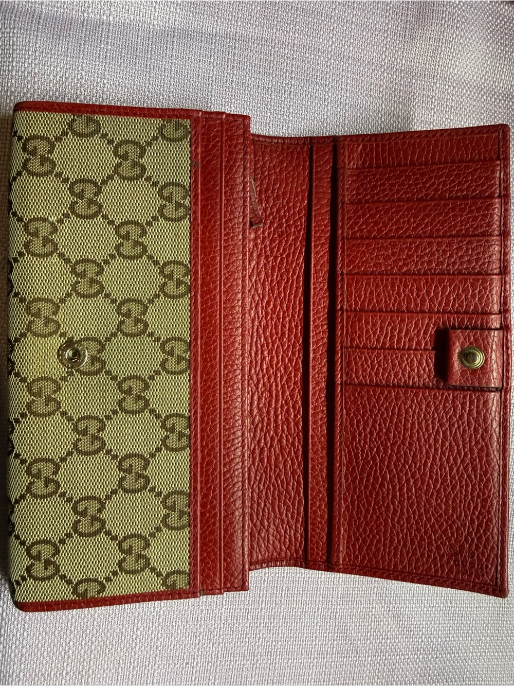 Gucci Monogram Long Card Holder with Red Trim - Picture 2 of 5